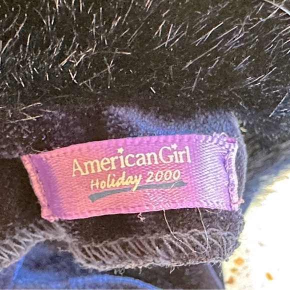 VTG American Girl Doll Elegant Holiday Blue Velvet Faux Fur Trim Top Skirt Purse - Picture 13 of 14